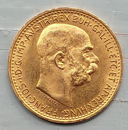 Austria BU 1912 Franz Joseph Gold 10 Corona .0974oz AGW