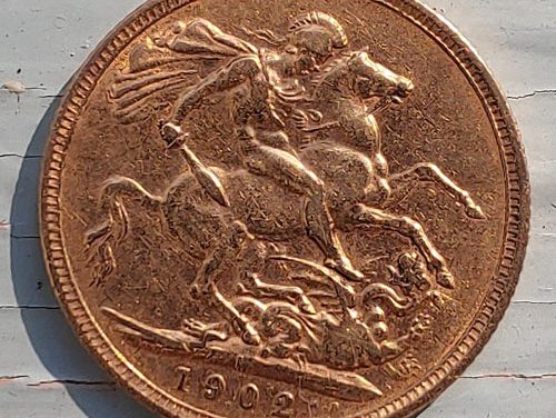 Australia F/VF 1902M Edward VII Gold Sovereign .234oz AGW