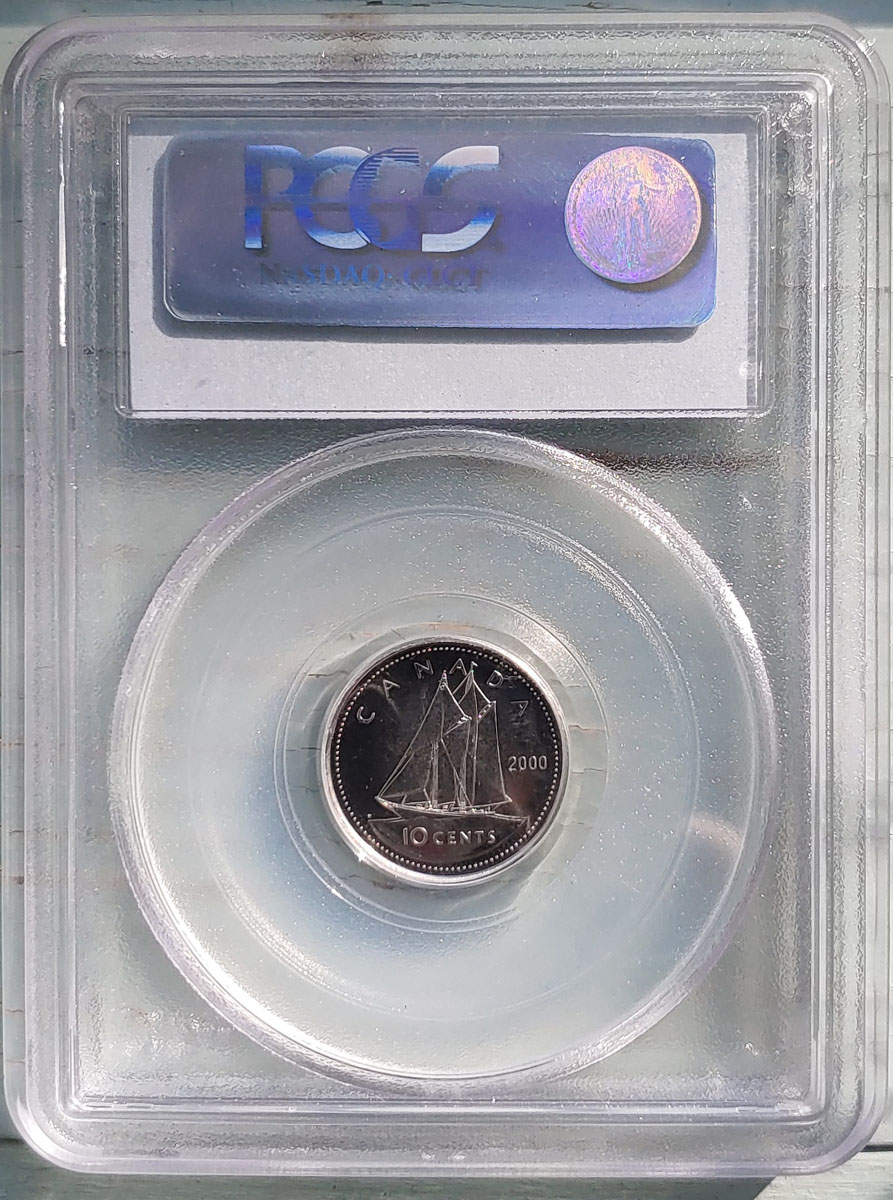 Canada PCGS MS67 2000-P 10 Cents, top 7 of 80 recorded
