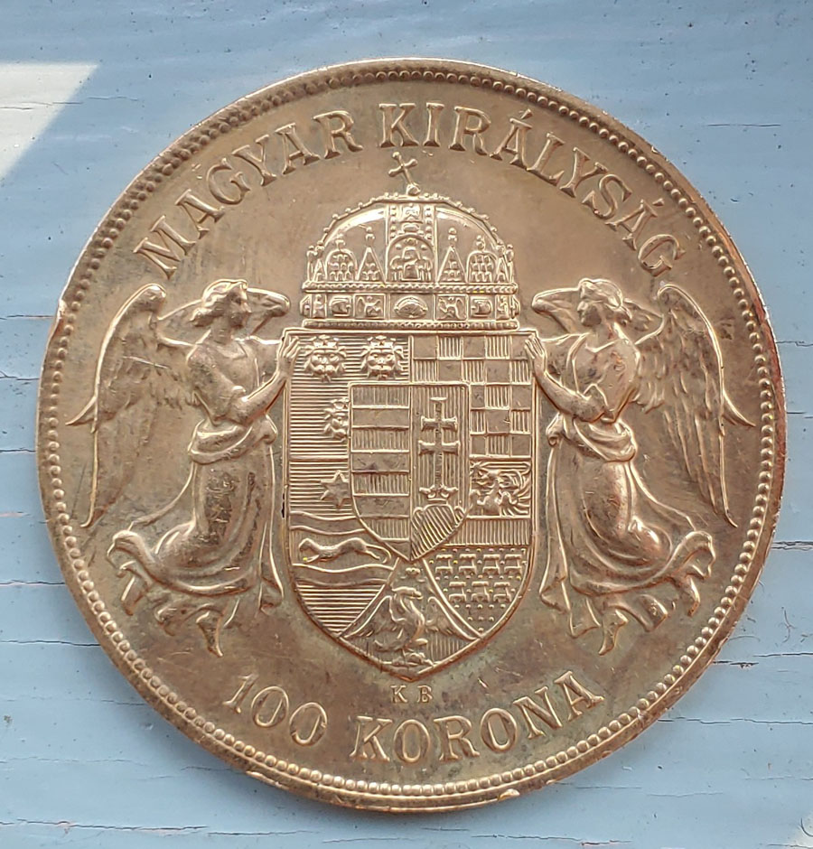 Hungary Unc 1908 KB Franz Joseph Gold 100 Corona .9734oz AGW