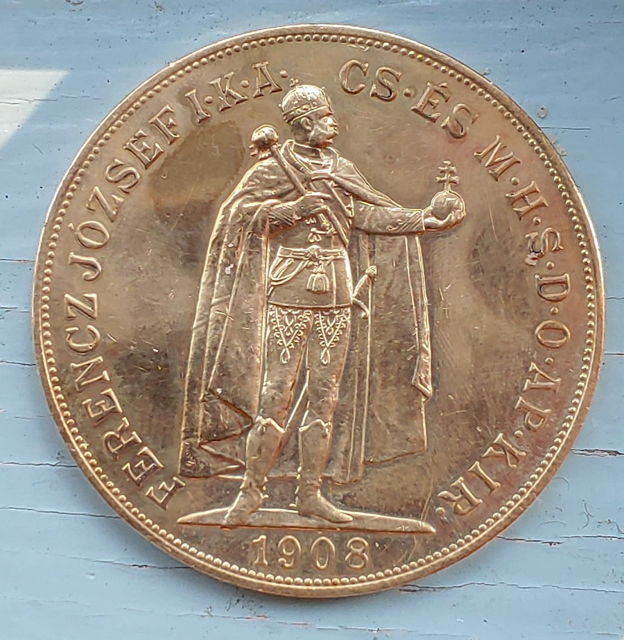 Hungary Unc 1908 KB Franz Joseph Gold 100 Corona .9734oz AGW