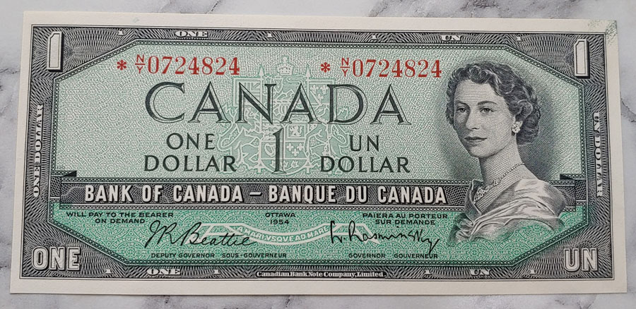 Canada #BC37bA Unc 1954 prefix *N/Y Replacement Dollar Bill $400