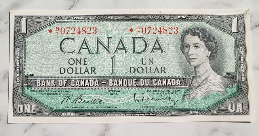 Canada #BC37bA Unc 1954 prefix *N/Y Replacement Dollar Bill $400