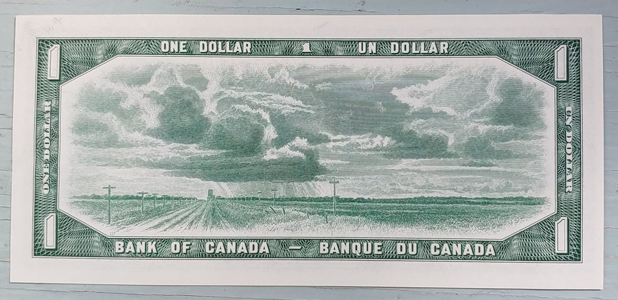 Canada #BC37bA Unc 1954 prefix *N/Y $1 Replacement Note $400