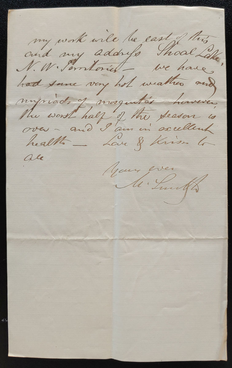 Fort Ellice, NWT 16 Aug 1880 1.5pg Marcus Smith letter to his wife