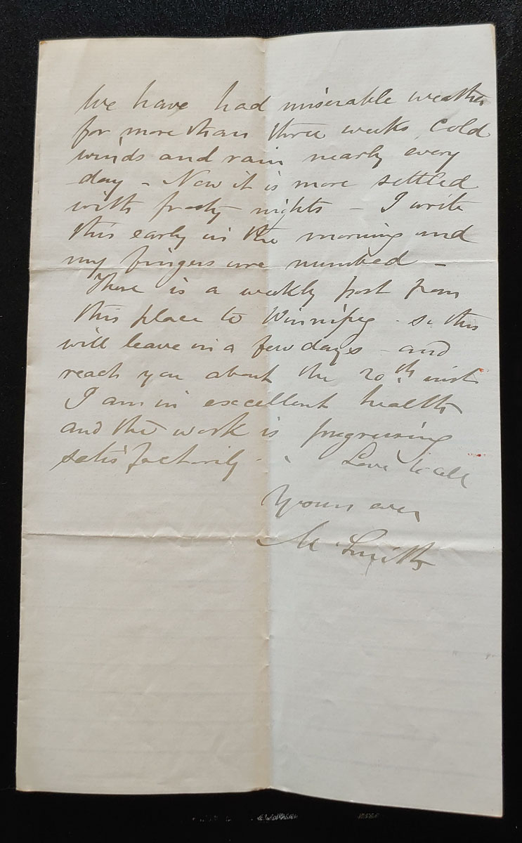 Rapid City, N.W.T. 7 Sep 1880 Marcus Smith letter to his wife