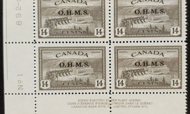 Canada #O7a VFNH 1949 14c Missing Period Variety in LL PB (4)