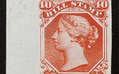 Canada #FB31 VF 1865 4c Orange Colour Trial Proof, creasing