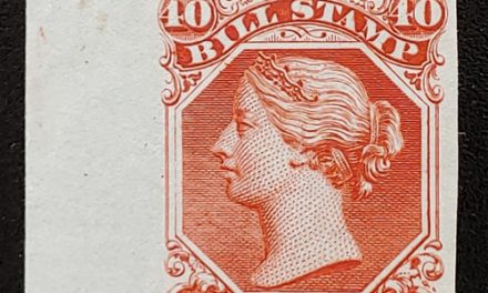 Canada #FB31 VF 1865 4c Orange Colour Trial Proof, creasing
