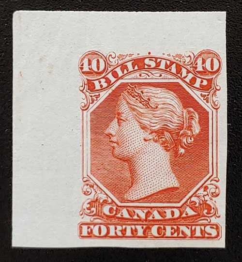 Canada #FB31 VF 1865 4c Orange Colour Trial Proof, creasing