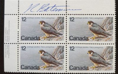 Canada #752 VFNH UL 1978 12c Robert Bateman signed Block (4)