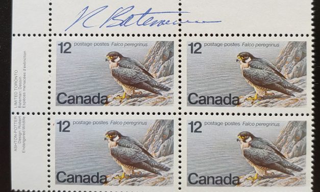 Canada #752 VFNH UL 1978 12c Robert Bateman signed Block (4)
