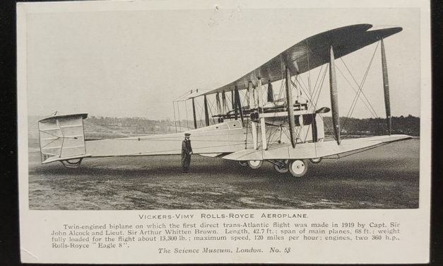 Alcock & Brown’s Unused Vickers-Vimy Biplane Postcard