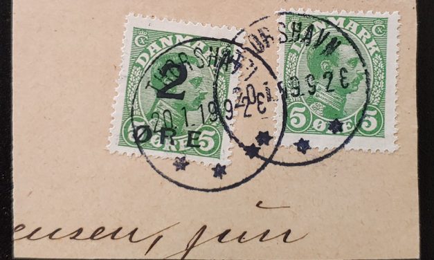 Faroe Islands #1 Fine 29 Jan 1919 CDS Used on piece w/ Denmark