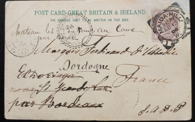 G.B. 13 Au 1900 1d Maida Hill Sq. Circ. Readdressed Black Watch Card