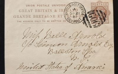 B.P.O. Beyrout 21 Sep 1881 1d Postal Card to U.S. via London