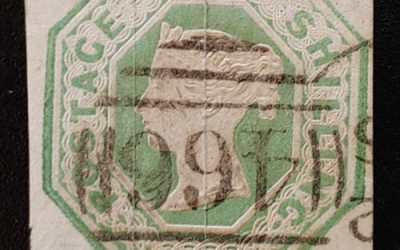G.B. #5 Fine Used 1847 1/- embossed shade