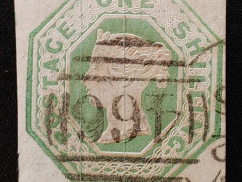 G.B. #5 Fine Used 1847 1/- embossed shade