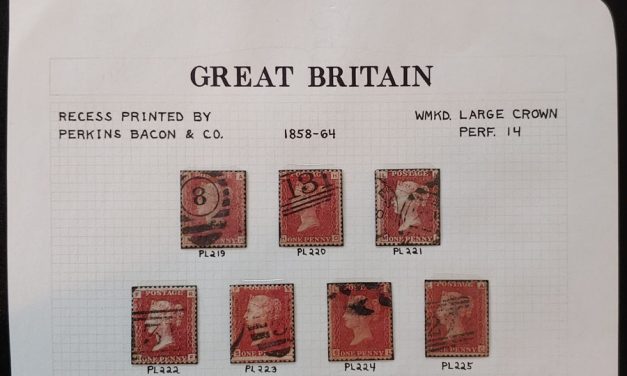 G.B. #33 Used 1858/64 1d Red Plates 219-225 (7 diff)