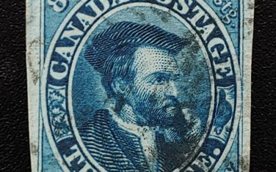 Canada #7 Fine Used 1855 10d Cartier, crease, 2005 Greene Cert