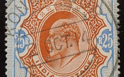 India #76 2 Oct 1914 CDS Used Edward VII 25 Rupees