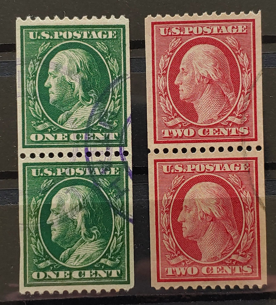 U.S.A. #348-9 VF Used 1908/10 Coil Pair duo US$560 (4)