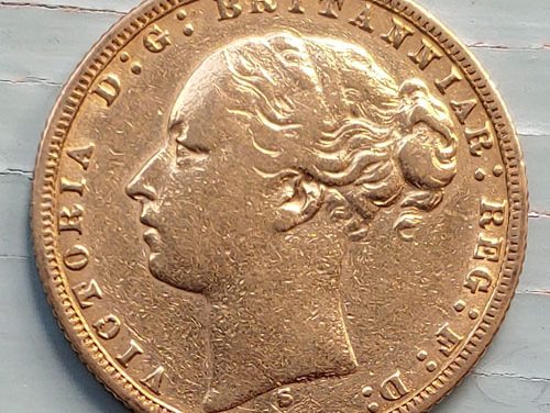Australia F/VF 1874S Queen Victoria Gold Sovereign