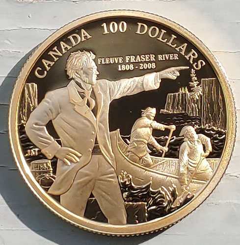 Canada Proof 2008 Fraser River $100 Gold #1539/3089 .225 oz AGW