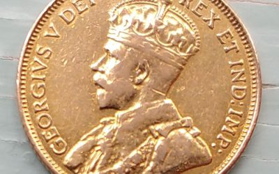 Canada F/VF 1912 Gold 5 Dollars, mount mark .2419oz AGW