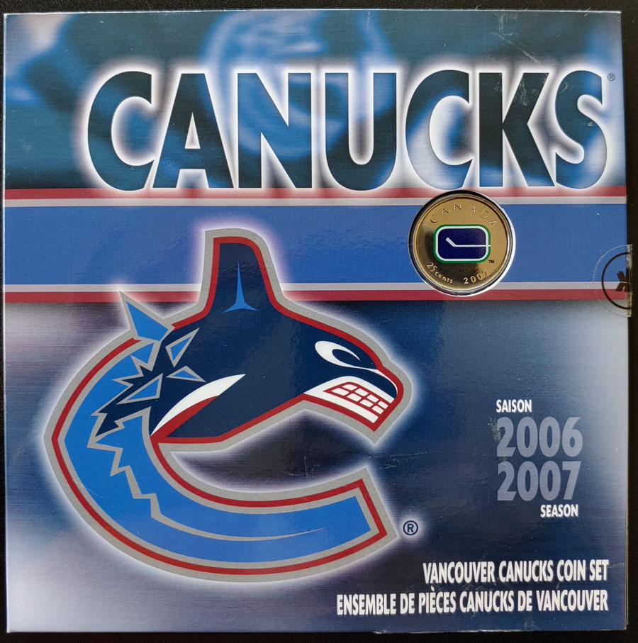 Vancouver Canucks BU 2007 7-coin Set w/ logo 25 Cents