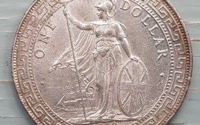 G.B./Hong Kong Unc 1912B 27gm Silver Trade Dollar .775 oz ASW