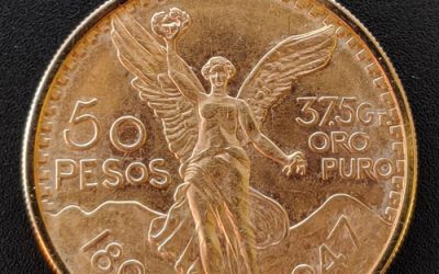 Mexico BU 1947 Gold 50 Pesos w/ gold bezel 1.1979oz+ AGW