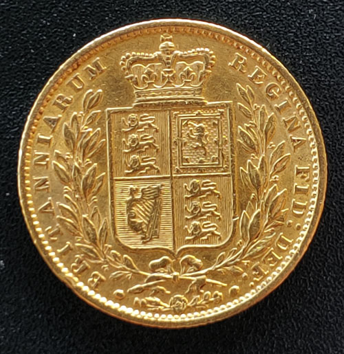 G.B. XF 1849 Shield Type Queen Victoria Gold Sovereign .2355oz AGW