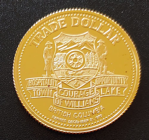 Williams Lake, B.C. Proof 1979 .999 Fine 28gm Gold Trade Dollar