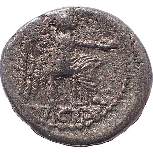 M. Cato 89 BC 15mm 1.9gm Silver Quinarius struck at Rome Mint