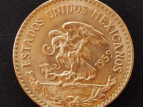 Mexico BU 1959 .900 Fine Gold 20 Pesos .4792oz AGW