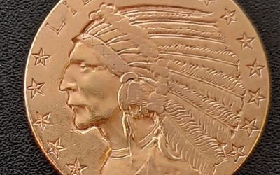 U.S.A. VF+ 1909D Indian Head $5 Gold Half Eagle .2419oz AGW