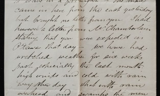 Shoal Lake, N.W.T. 27 Sep 1880 Marcus Smith 2 pg letter to his wife