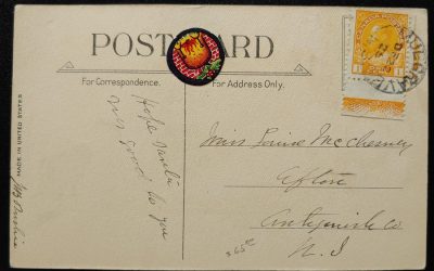 Canada #105LW 22 Dec 1925 1c Lathework Postcard, ex Goodhelpsen