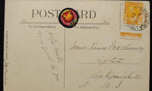 Canada #105LW 22 Dec 1925 1c Lathework Postcard, ex Goodhelpsen