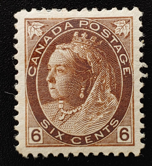 Canada #80 VF Mint HR 1898 6c QV Numeral $300