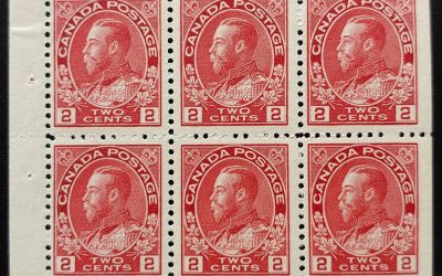 Canada #106a F/VF 4 Never Hinged 2c Booklet Pane, ex Goodhelpsen
