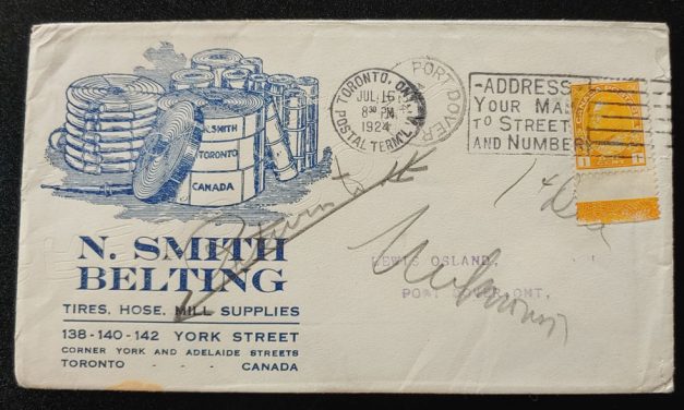 Canada #105LW 16 Jl 1924 1c Lathework Ad Cover, ex Goodhelpsen