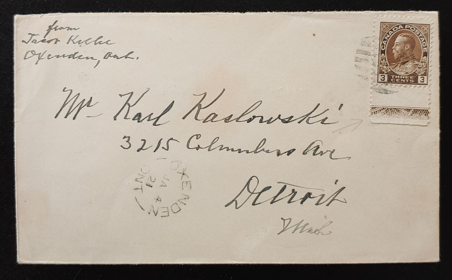 Canada #108LW 4 Jan 1931 3c Admiral Lathework Cover, ex Hennok