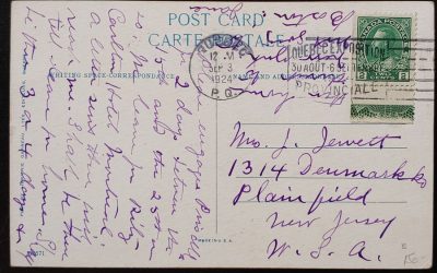 Cda #107LW 3 Sp 1924 2c Lathework Postcard to N.J. ex Goodhelpsen