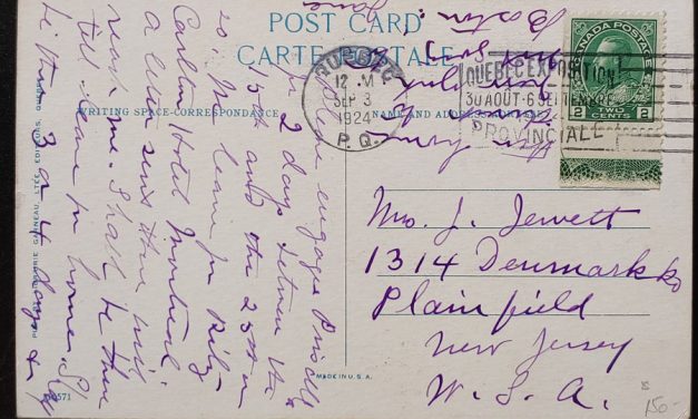Cda #107LW 3 Sp 1924 2c Lathework Postcard to N.J. ex Goodhelpsen