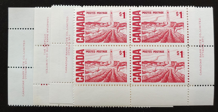 Canada #465Bi VFNH 1967 $1 Centennial Plate 1 Matched Set $500