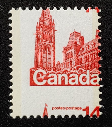 Canada #716 Never Hinged 1978 14c Parliament Misperf, ex Penko