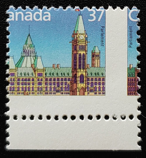 Canada #1163 Never Hinged 1987 37c Parliament Misperf ex Penko