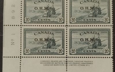 Canada #O8a VFNH 1949 Missing Period After S in LL PL 1 Blk